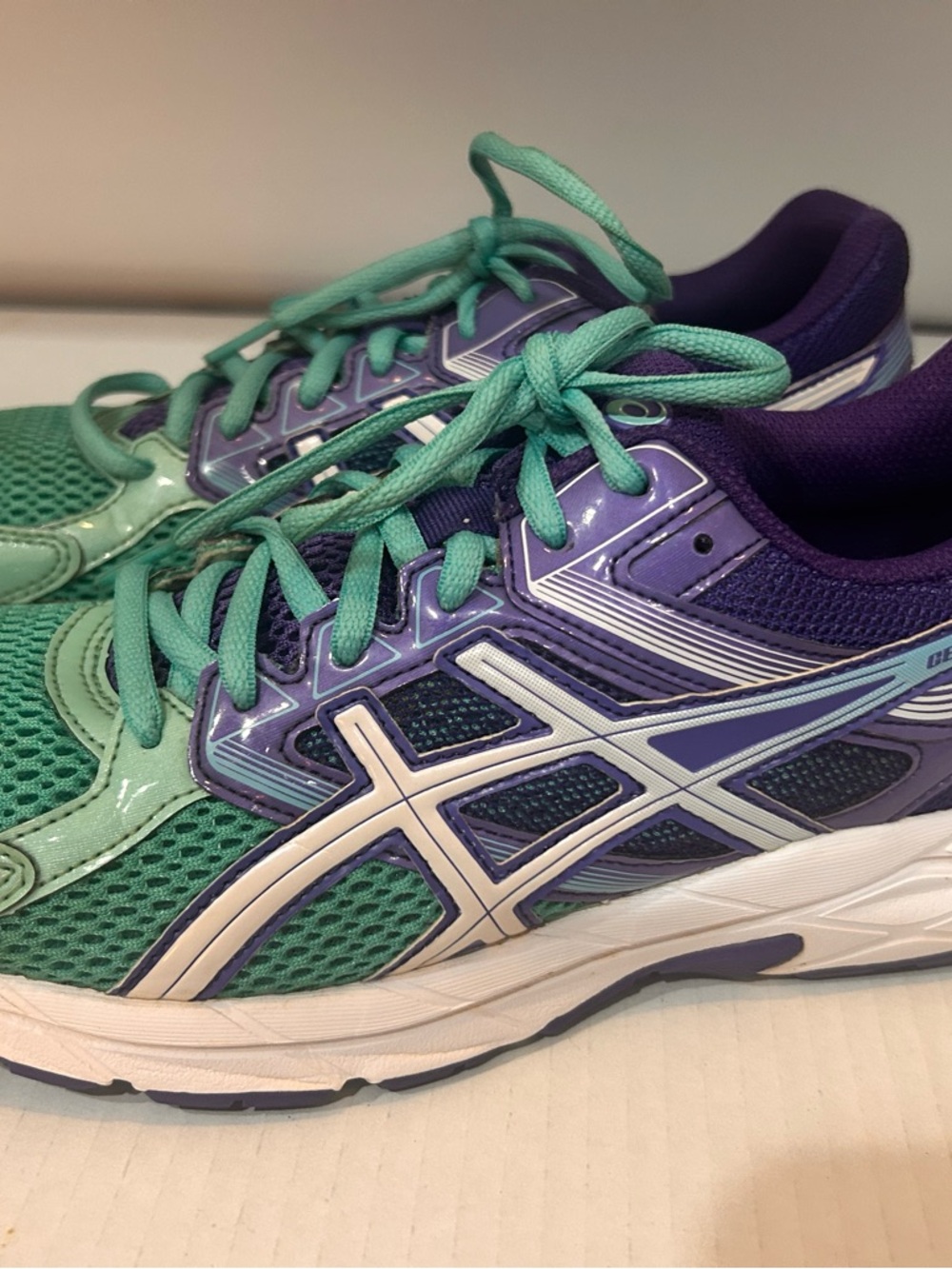ASICS Women's Size 8.5 Gel Contend 3 Teal and Purple Running Shoes
